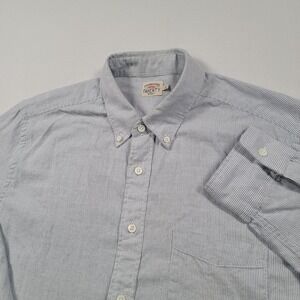 Faherty Brand Movement Shirt Mens L Blue White Micro Stripe Button Down MWC0008